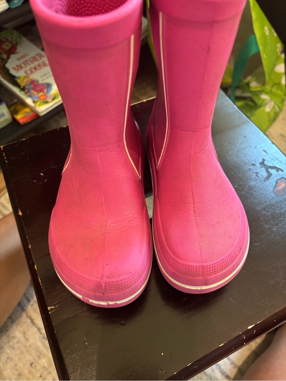 CROCS Kids Bright Pink Waterproof Rain Boots